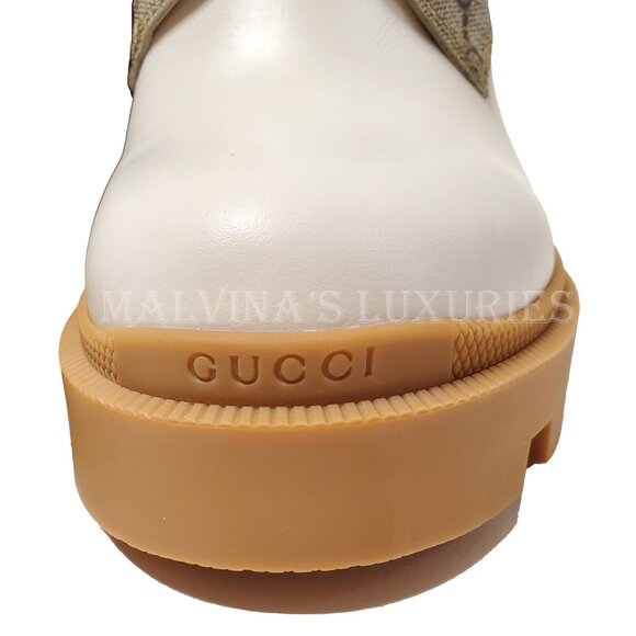 GUCCI BOOTS GG LOGO PLATFORM BLOCK HEEL ANKLE BOOTIES QUILTED - Picture 14 of 16